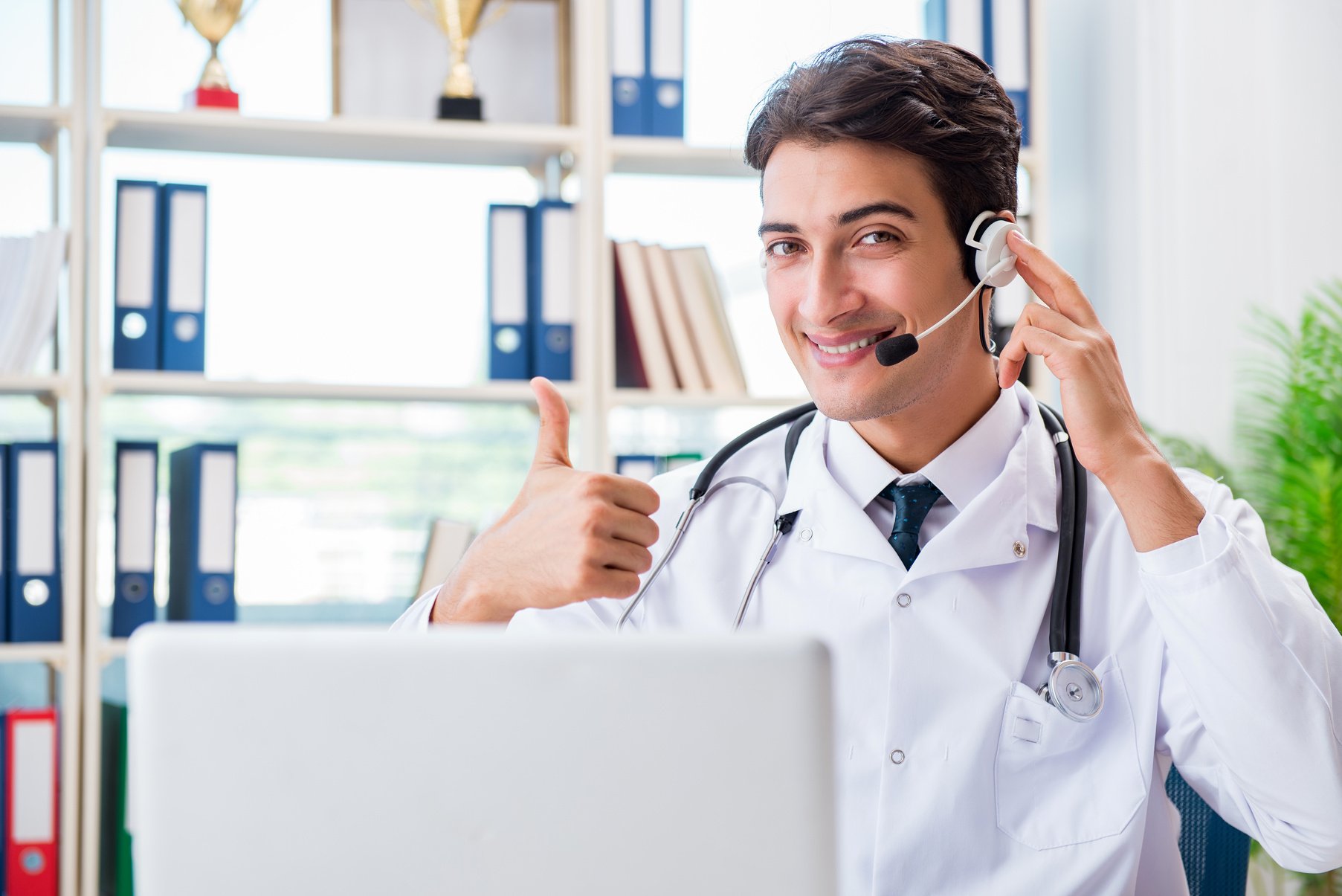 Young Male Doctor in Telehealth Concept